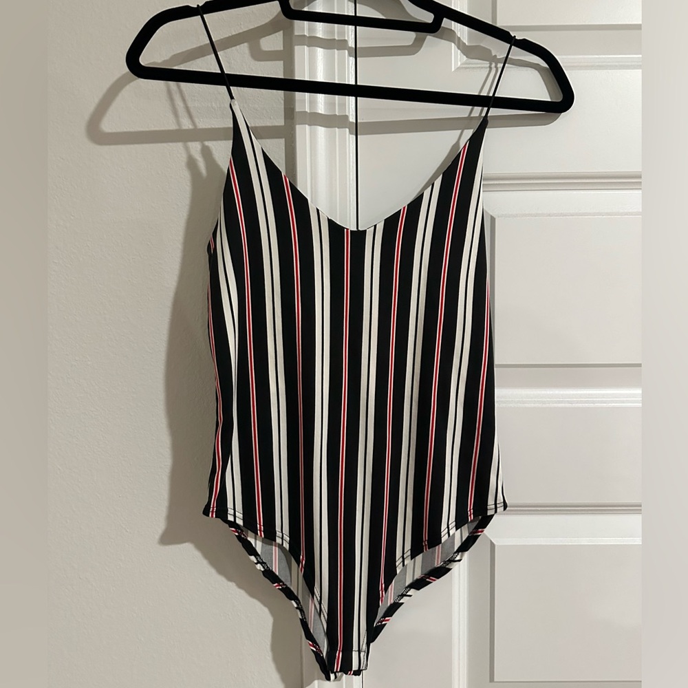 Black striped bodysuit